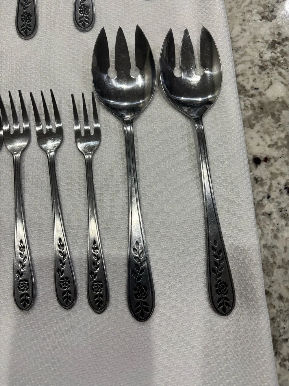 Vintage MCM Rogers Stanley Floral Mist Flatware Set - 45 Pc